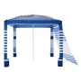 Beach Cabana, 2.4 x 2.4 m Beach Canopy with Side Wall, UPF 50+ Protection Easy Setup Cabana Tent with Sand Pockets, Adjustable H