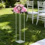 Wedding Flower Stand, 10PCS 80cm Column Flower Stand, Floral Stands with Acrylic Laminate, Cylindrical Cubic Floral Display Rack