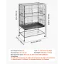 fuglebur, 930 x 580 x 1510 mm, flad top, smedejernsfuglebur med