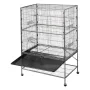 Bird Cage, 930 x 580 x 1510 mm, Flat Top, Wrought Iron Bird Flight Cage with Perches, Slide-Out Tray and Plastic Feeders, for Bl