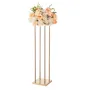 Wedding Flower Stand, 10PCS 80cm Column Flower Stand, Floral Stands with Metal Laminate, Cylindrical Cubic Floral Display Rack f