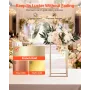 Wedding Flower Stand, 10PCS 40cm Column Flower Stand, Floral Stands with Acrylic Laminate, Gold Rectangular Floral Display Rack 