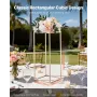 VEVOR Wedding Flower Stand, 10PCS 60cm Column Flower Stand, Floral Stands with Metal Laminate, Gold Rectangular Floral Display R