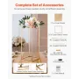 Wedding Flower Stand, 10PCS 60cm Column Flower Stand, Floral Stands with Metal Laminate, Gold Rectangular Floral Display Rack fo