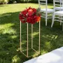 VEVOR Wedding Flower Stand, 10PCS 60cm Column Flower Stand, Floral Stands with Metal Laminate, Gold Rectangular Floral Display R