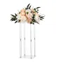 Wedding Flower Stand, 10PCS 50cm Column Flower Stand, Floral Stands with Acrylic Laminate, Cylindrical Cubic Floral Display Rack