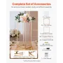 Wedding Flower Stand, 10PCS 60cm Column Flower Stand, Floral Stands with Acrylic Laminate, Gold Rectangular Floral Display Rack 