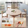 Clear Table Cover Protector, 48 inch/1230 mm Round Table Cover, 1.5 mm Thick PVC Plastic Tablecloth, Waterproof Desktop Protecto
