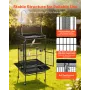 Bird Cage, 830 x 790 x 2100 mm, Open Flat Top, Wrought Iron Bird Flight Cage with Perches, Slide-Out Tray, Plastic Feeders, for 