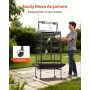 VEVOR Bird Cage, 830 x 790 x 2100 mm, Open Flat Top, Wrought Iron Bird Flight Cage with Perches, Slide-Out Tray, Plastic Feeders