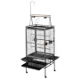 VEVOR Bird Cage, 830 x 790 x 2100 mm, Open Flat Top, Wrought Iron Bird Flight Cage with Perches, Slide-Out Tray, Plastic Feeders