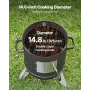 VEVOR trækulsryger, 406 mm lodret kulgrill, grill i belagt stål med 2 grillriste, termometer, luft
