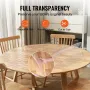 Clear Table Cover Protector, 48 inch/1230 mm Round Table Cover, 1.5 mm Thick PVC Plastic Tablecloth, Waterproof Desktop Protecto