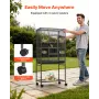 Bird Cage, 625 x 425 x 1370 mm, Flat Top, Wrought Iron Bird Flight Cage with Perches, Slide-Out Tray and Plastic Feeders, Caster