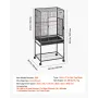 fuglebur, 625 x 425 x 1370 mm, flad top, smedejernsfuglebur med