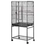 VEVOR Bird Cage, 625 x 425 x 1370 mm, Flat Top, Wrought Iron Bird Flight Cage with Perches, Slide-Out Tray and Plastic Feeders, 