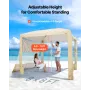 VEVOR Beach Cabana, 2.4 x 2.4 m Beach Canopy with Side Wall, UPF 50+ Protection Easy Setup Cabana Tent with Sand Pockets, Adjust