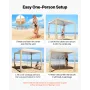 Beach Cabana, 2,4 x 2,4 m strandhytte med sidevæg, UPF 50+