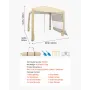 Beach Cabana, 2,4 x 2,4 m strandhytte med sidevæg, UPF 50+