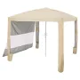 Beach Cabana, 2.4 x 2.4 m Beach Canopy with Side Wall, UPF 50+ Protection Easy Setup Cabana Tent with Sand Pockets, Adjustable H