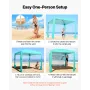 Beach Cabana, 2.4 x 2.4 m Beach Canopy with Side Wall, UPF 50+ Protection Easy Setup Cabana Tent with Sand Pockets, Adjustable H
