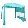 Beach Cabana, 2.4 x 2.4 m Beach Canopy with Side Wall, UPF 50+ Protection Easy Setup Cabana Tent with Sand Pockets, Adjustable H