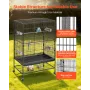 VEVOR Bird Cage, 800 x 520 x 1320mm, Flat Top, Wrought Iron Bird Flight Cage with Perches, Slide-Out Tray and Plastic Feeders, C