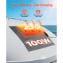 VEVOR fleksibelt solpanel, 100 W semi-fleksibelt bøjeligt monokrystallinsk solpanel, 23 % effektivitet mono off-grid oplader