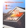 VEVOR 200W monokrystallinsk solpanel, 23 % højeffektiv mono PV-modul med stabil MC4-udgang og aluminiumsramme, IP65 vandtæt