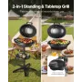 Electric Grill 2400W, 2-in-1 Standing & Tabletop Electric BBQ Grill for Indoors Outdoors - with 50°C-350°C Adjustable Temperatur