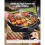 VEVOR Electric Grill 2400W, 2-in-1 Standing & Tabletop Electric BBQ Grill for Indoors Outdoors - with 50°C-350°C Adjustable Temp