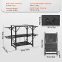 Camping køkkenbord, foldbar kogestation i ét stykke med en