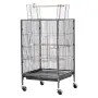 Bird Cage, 460 x 460 x 770 mm, Open Flat Top, Wrought Iron Bird Flight Cage with Perches, Slide-Out Tray and Plastic Feeders, Ca