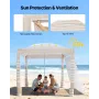 VEVOR Beach Cabana, 2.4 x 2.4 m Beach Canopy with Side Wall, UPF 50+ Protection Easy Setup Cabana Tent with Sand Pockets, Adjust