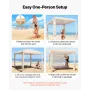 VEVOR Beach Cabana, 2,4 x 2,4 m strandhytte med sidevæg, UPF 50+ beskyttelse Nem opsætning Cabana telt med sandlommer, juster