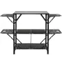 Camping Kitchen Table, One-piece Folding Portable Cook Station with A Carrying Bag, Aluminum Camping Table 4 Iron Side Tables & 