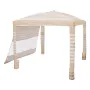Beach Cabana, 2.4 x 2.4 m Beach Canopy with Side Wall, UPF 50+ Protection Easy Setup Cabana Tent with Sand Pockets, Adjustable H