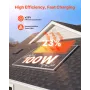 VEVOR 4 STK 100 W monokrystallinske solpaneler, 23 % højeffektiv mono PV-modul med stabil MC4-output og aluminiumsramme, IP65 W