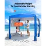 Beach Cabana, 2.4 x 2.4 m Beach Canopy with Side Wall, UPF 50+ Protection Easy Setup Cabana Tent with Sand Pockets, Adjustable H