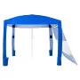 Beach Cabana, 2.4 x 2.4 m Beach Canopy with Side Wall, UPF 50+ Protection Easy Setup Cabana Tent with Sand Pockets, Adjustable H