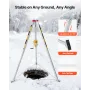 Confined Space Tripod Kit, Heavy Duty Rescue Tripod Lifting Hoist 816 kg Winch, 1.25 m Adjustable Legs, 19.8 m Cable Portable Ki