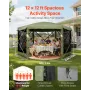 VEVOR Pop up Gazebo Screen Tent, 3.6 x 3.6 m Large 6-Sided Camping Canopy Tent with Removable Top & Carry Bag, Quick-Set & Bite-