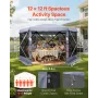 VEVOR Pop up Gazebo Screen Telt, 3,6 x 3,6 m Stort 6-sidet campingtelttelt med aftagelig top & bæretaske, Quick-Set & Bite-