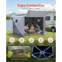 Pop up Gazebo Screen Tent, 3.6 x 3.6 m Large 6-Sided Camping Canopy Tent with Removable Top & Carry Bag, Quick-Set & Bite-Proof,