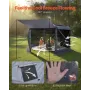 Pop up Gazebo Screen Tent, 3.6 x 3.6 m Large 6-Sided Camping Canopy Tent with Removable Top & Carry Bag, Quick-Set & Bite-Proof,
