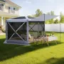 Pop up Gazebo Screen Tent, 3.6 x 3.6 m Large 6-Sided Camping Canopy Tent with Removable Top & Carry Bag, Quick-Set & Bite-Proof,