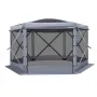 Pop up Gazebo Screen Tent, 3.6 x 3.6 m Large 6-Sided Camping Canopy Tent with Removable Top & Carry Bag, Quick-Set & Bite-Proof,