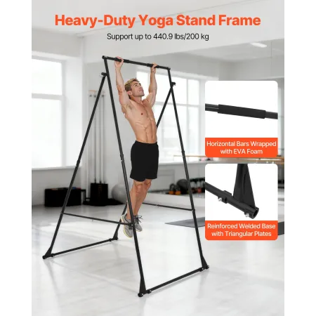 VEVOR Yoga Stand Frame, Max 200 kg Load Swing Stand, Triangular Structure Yoga Aerial Rig, Aerial Silk Stands with EVA Foam, 4-L