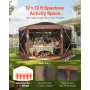Pop up Gazebo Screen Telt, 3,6 x 3,6 m Stort 6-sidet