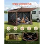 Pop up Gazebo Screen Telt, 3,6 x 3,6 m Stort 6-sidet